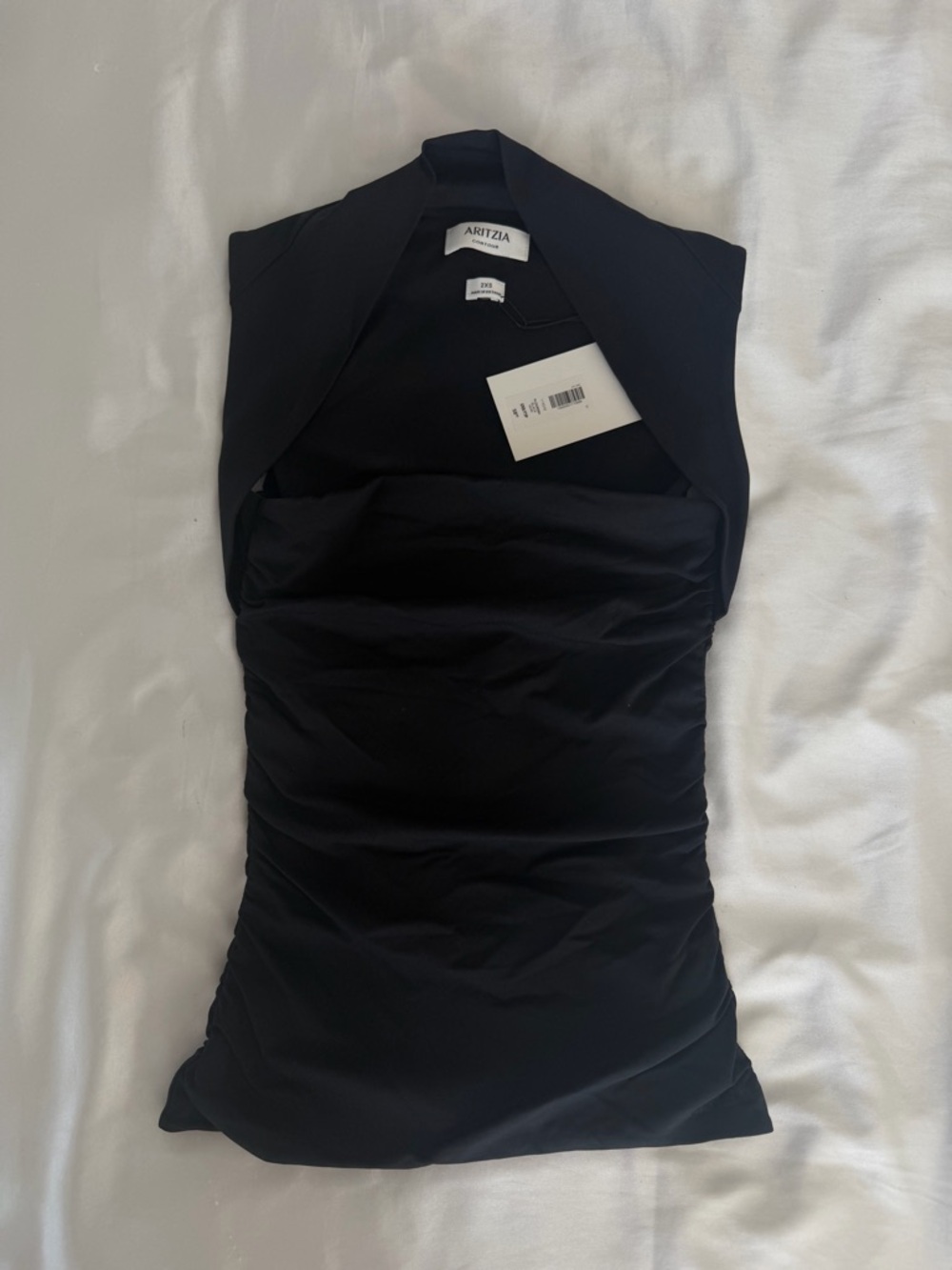 Aritzia Black Ruched Halter Camisole